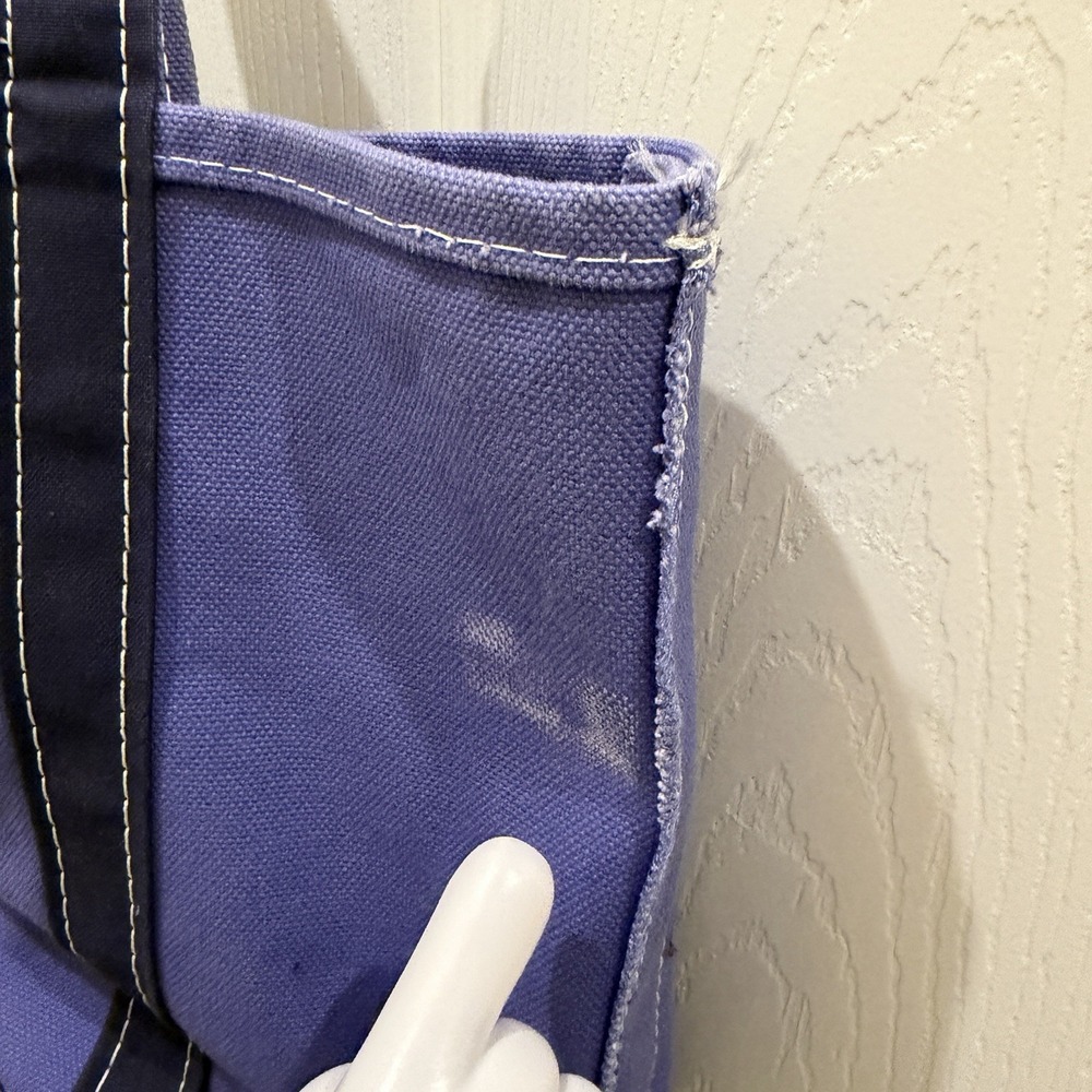 Vintage LL Bean Boat And Tote Purple Canvas SAM Embroidered School Travel 17x12 - Picture 10 of 13